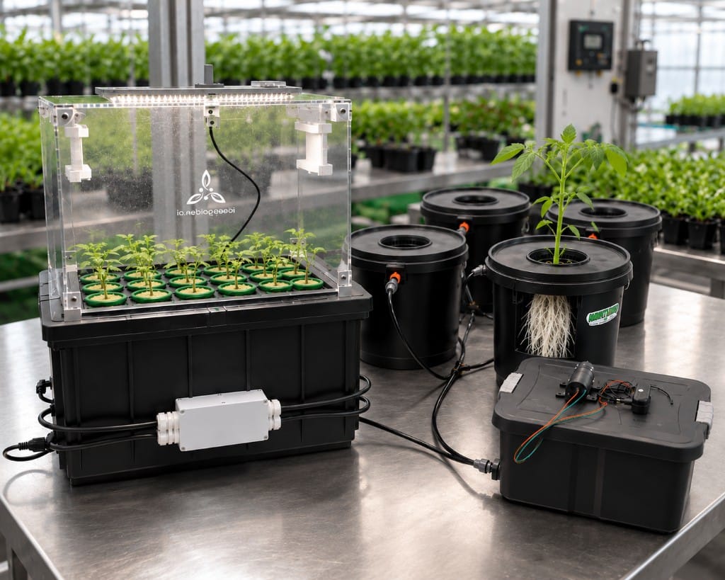 Sistemas aeropônicos em ambiente de cultivo